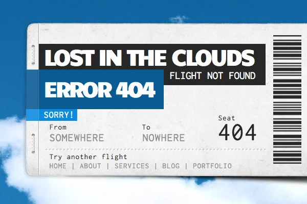 404 error page example Lost in the Clouds