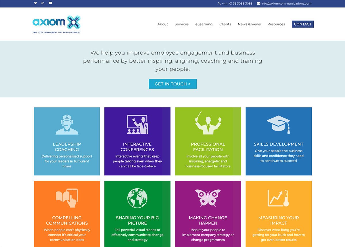 Axiom Communications: website design example