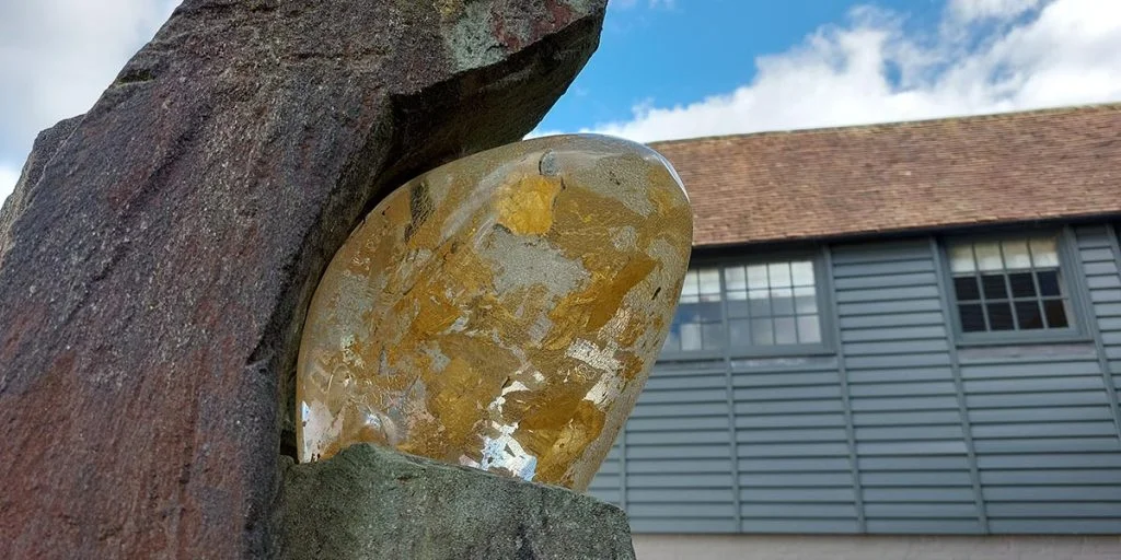 Sculpture outside Sadlers Mill and Warehouse, Chichester, West Sussex