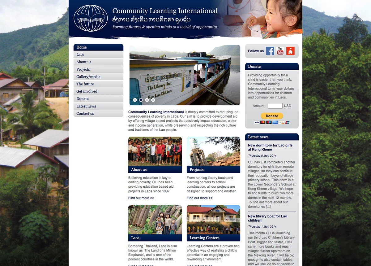 CLI Laos: website design example