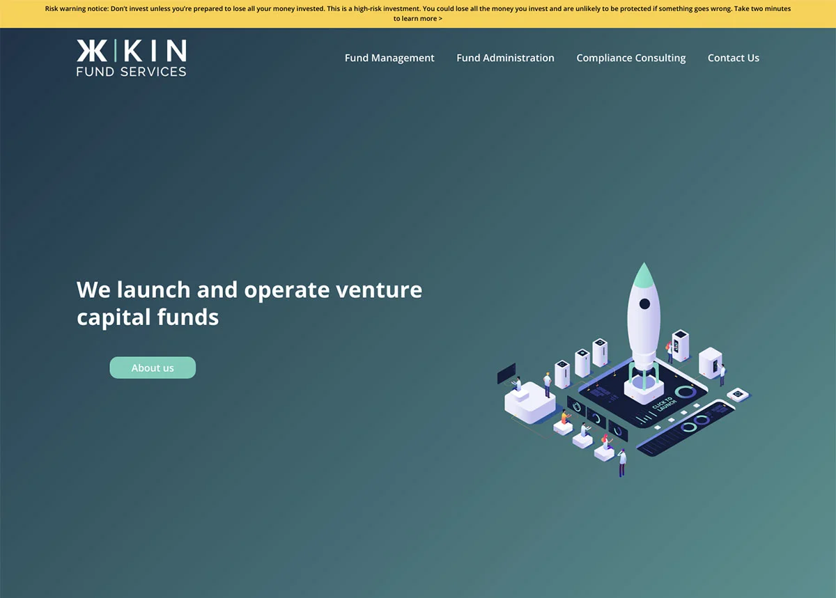 Kin Fund Services: website design example