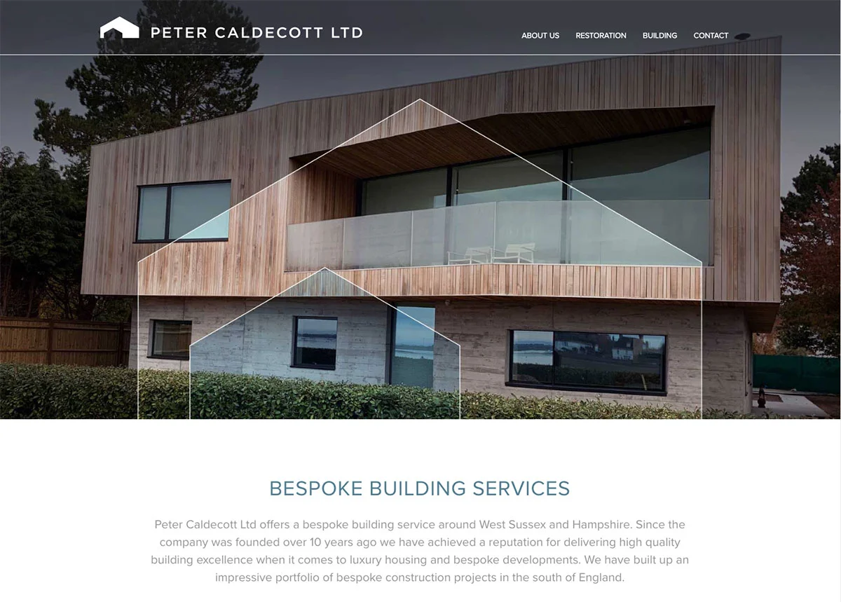 Peter Caldecott Ltd: website design example