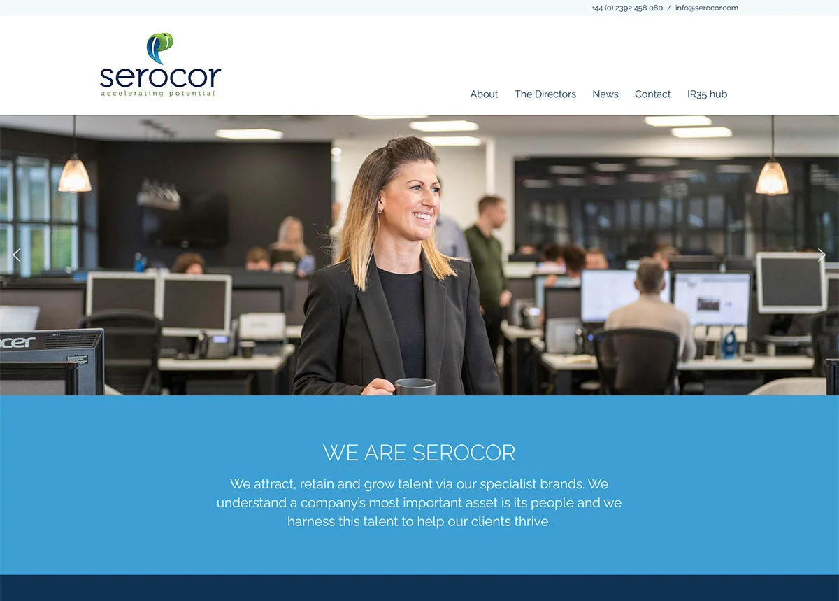 Serocor: website design example