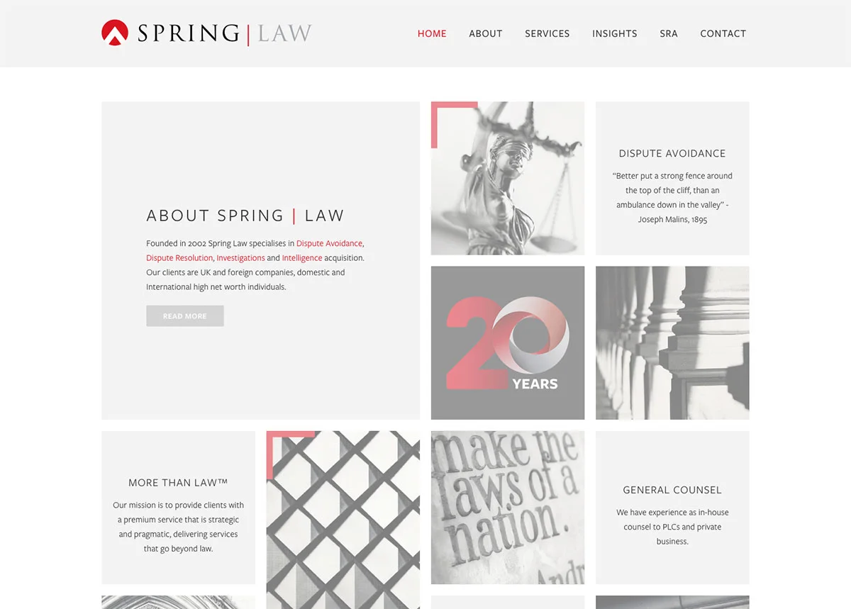 Spring Law: website design example